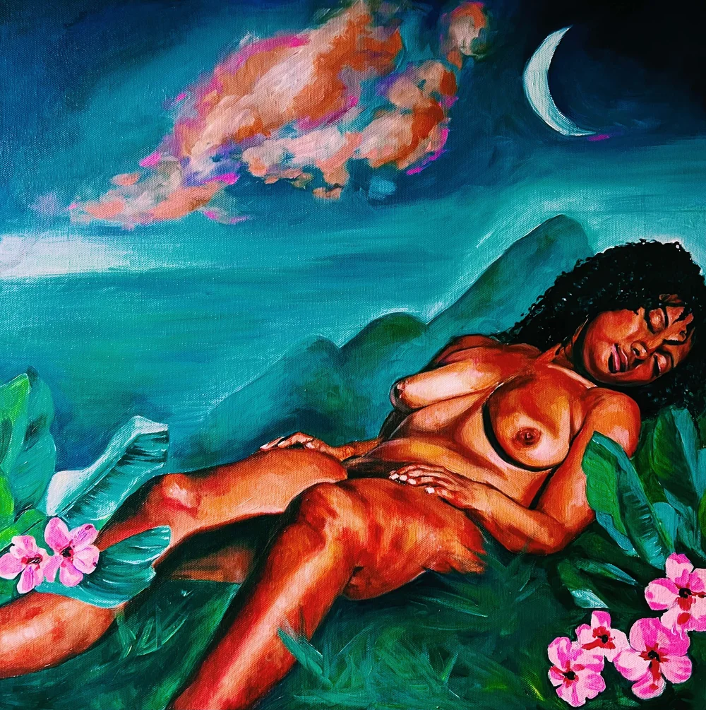 Claudia Robles-Gil. El Dios de Spinoza (“Spinoza’s God”). Oil on canvas. 20 x 20 inches.