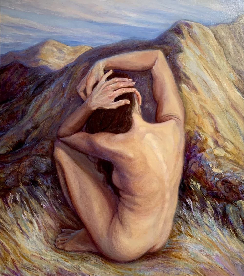 Lucy Kay Plowe. Warming my Back to the Sun. Oil on linen. 32 x 36 inches.