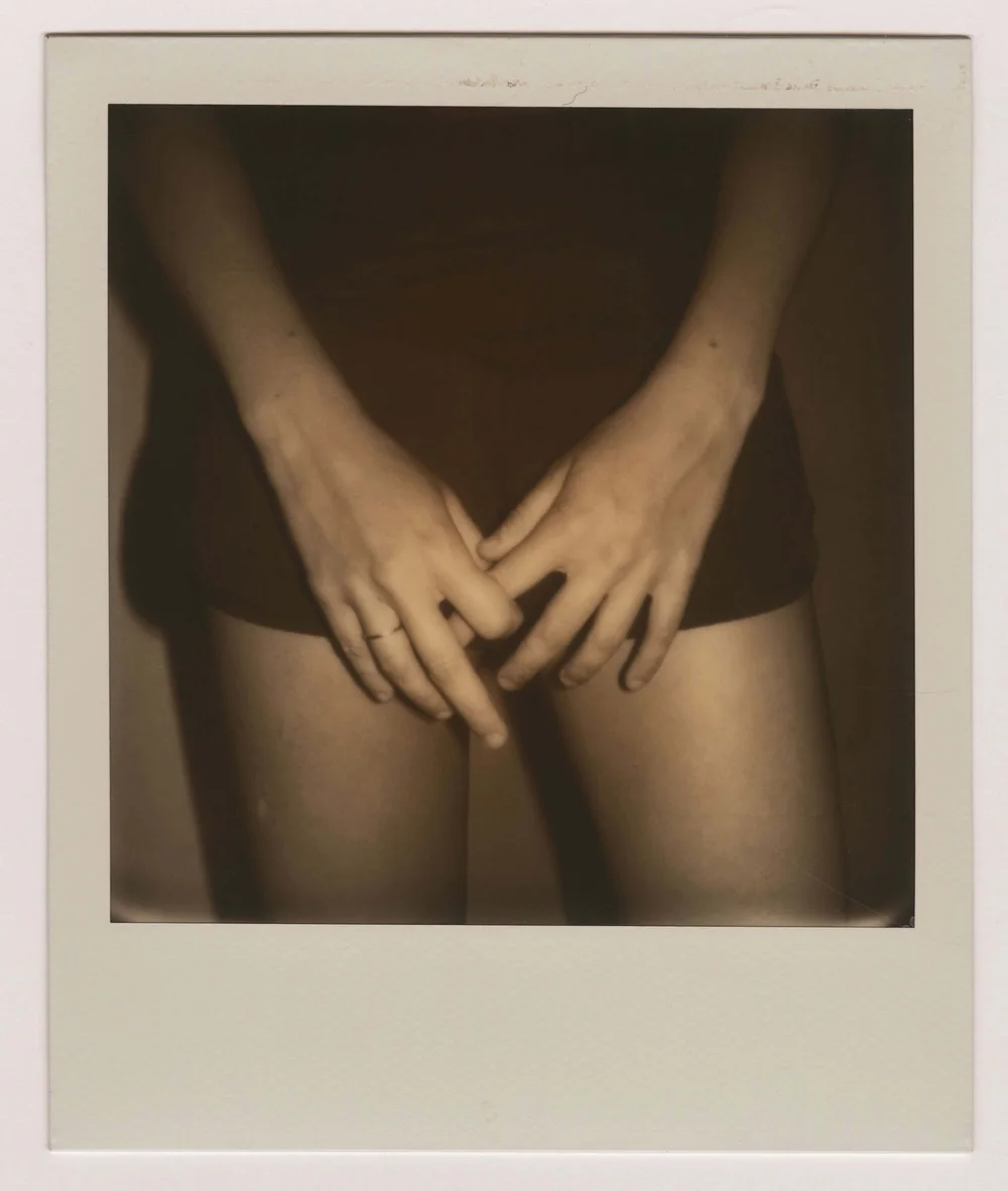 Lauren Anders. Untitled (Hands). Polaroid. 3 x 3.125 inches.