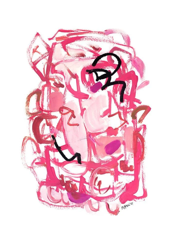 Christine Hippeli. The Blushing Bride Myth. Mixed media on paper. 12 x 18 inches.