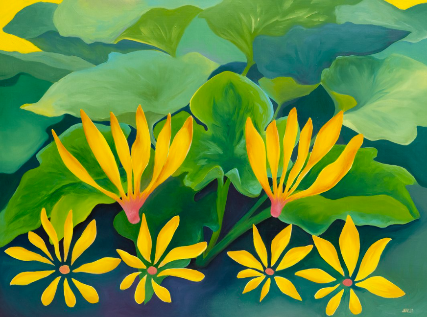 Jen Hintz Eggers. (Failure to) Thrive. Oil on cradled birch panel. 24" x 18"