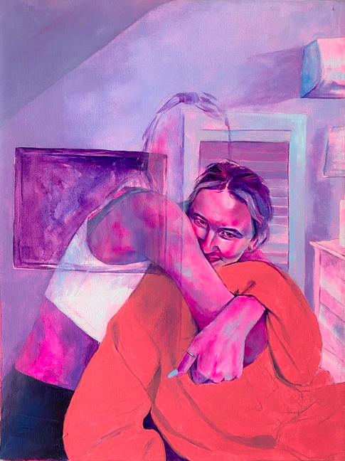 Jessi Olarsch. Block. Acrylic on canvas. 18” x 24"