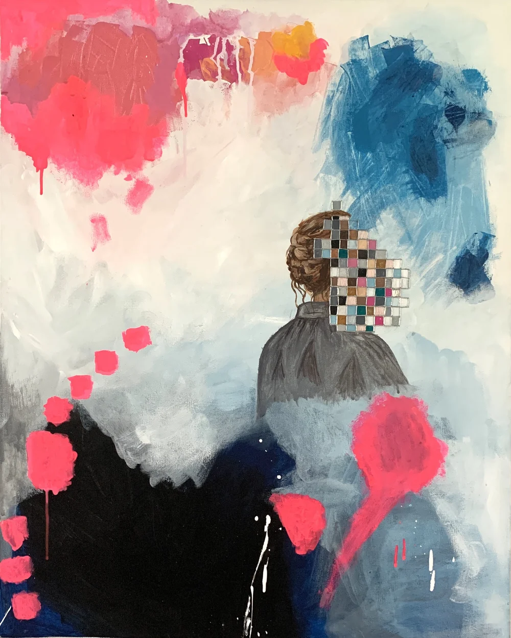 Aggie Armstrong. Quilted Memory. Mixed media on canvas. 30 x 24 inches.