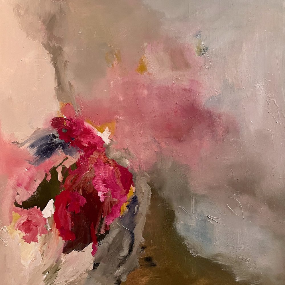 Sandy Palasti. Back to Me. Oil on canvas. 40 x 40 inches.