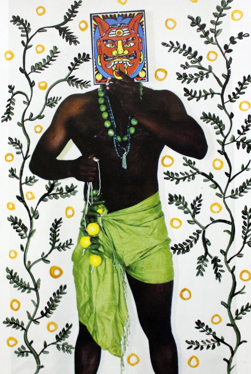 Dheeraj Kumar. Mask Series. Photowork, collage. 34 x 42 inches.