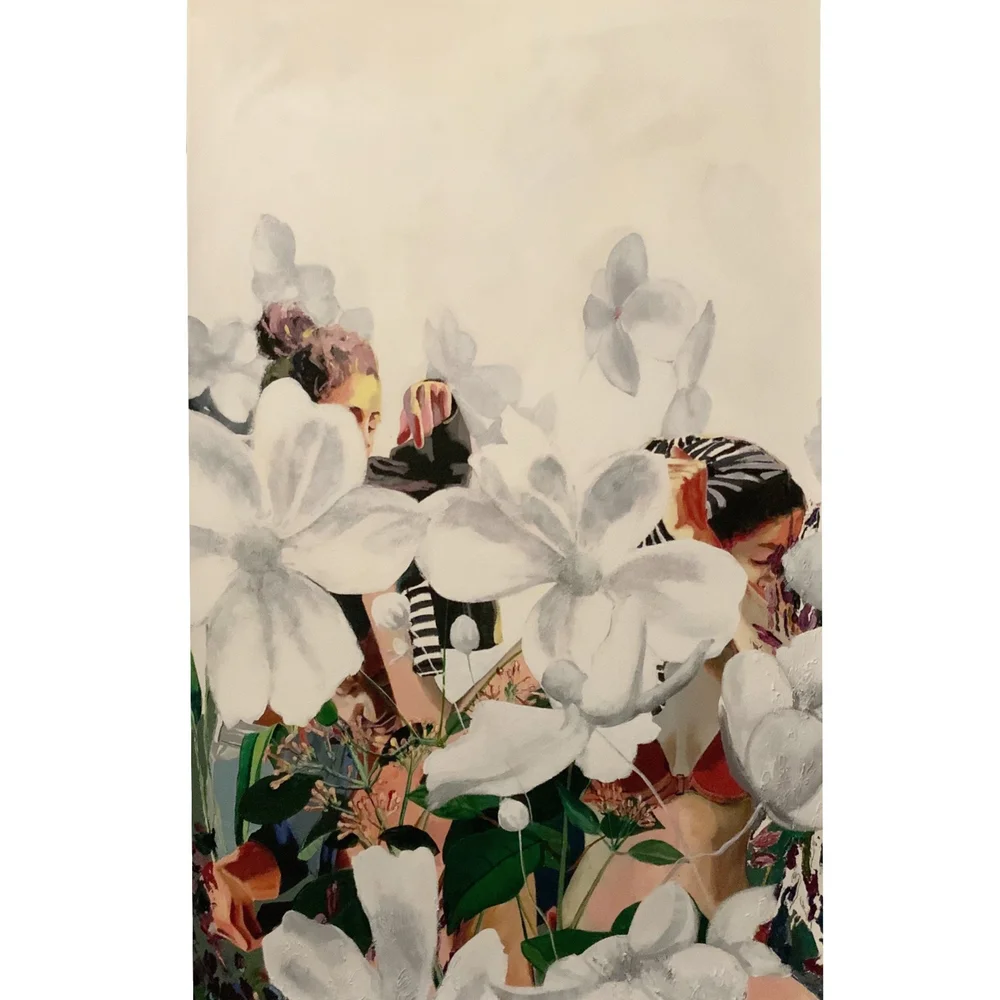 Golnaz Kiany. Move. Mixed media on canvas. 40 x 36 inches. 