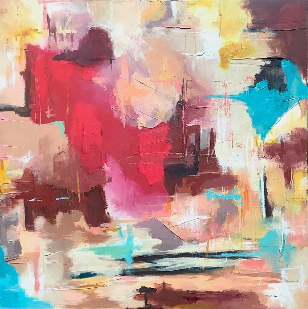 Karen Christie Fisher. Desert Sun. Acrylic on panel.  48 x 48 in.