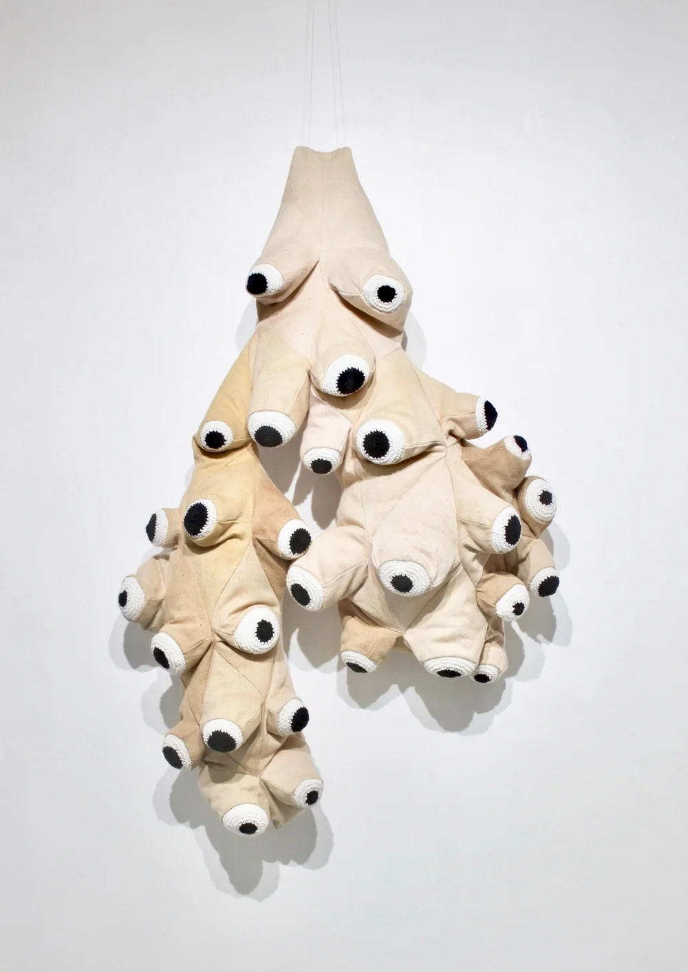 Irina Laaja. Staring. Plant dyed organic hemp, cotton thread, filling &amp; thread 34.3 x 22.4 x 7.9 in. $1500.