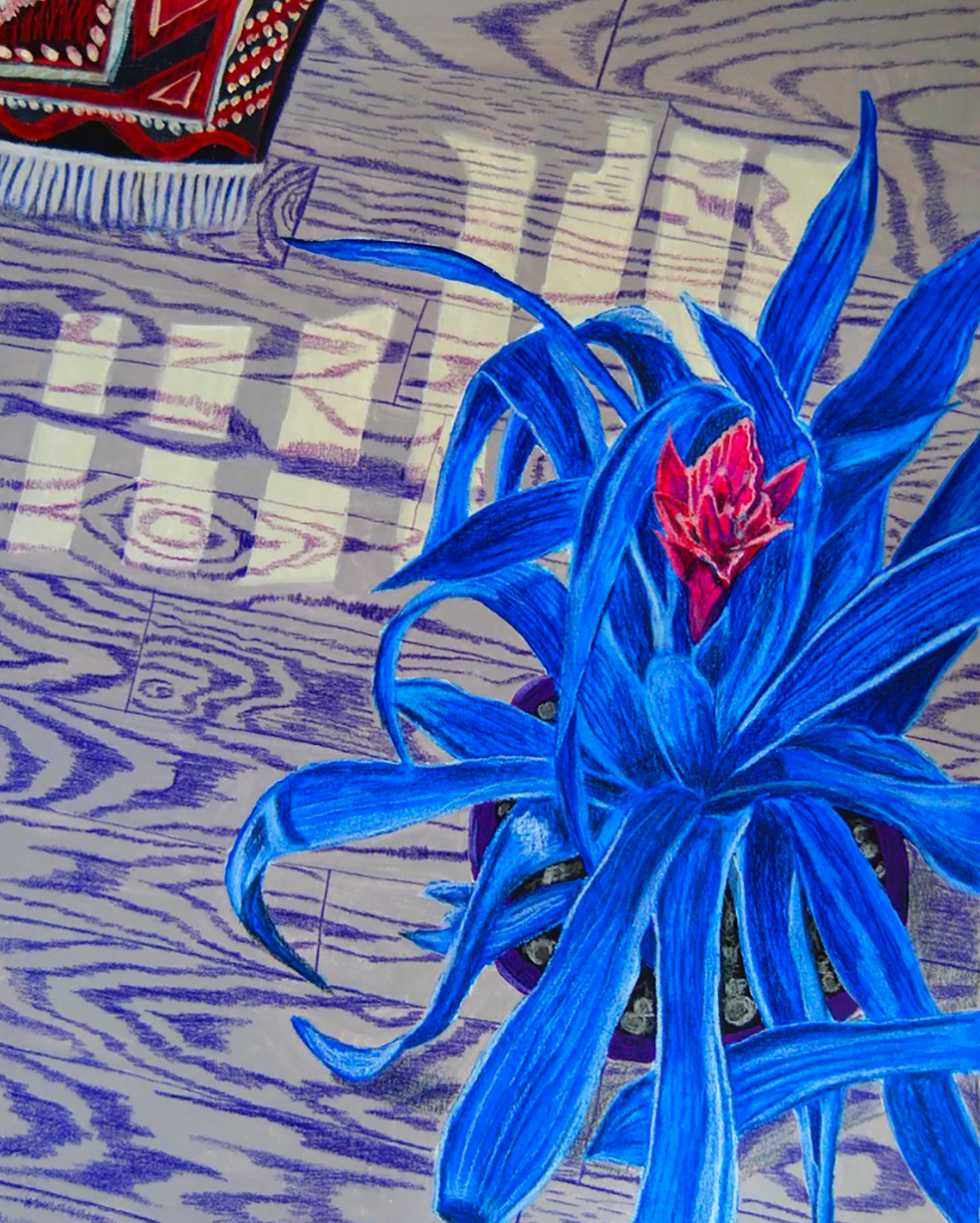 Getting it Together (The Universe), gouache, acrylic, flashe and colouring pencil on plywood, 16” x 20”