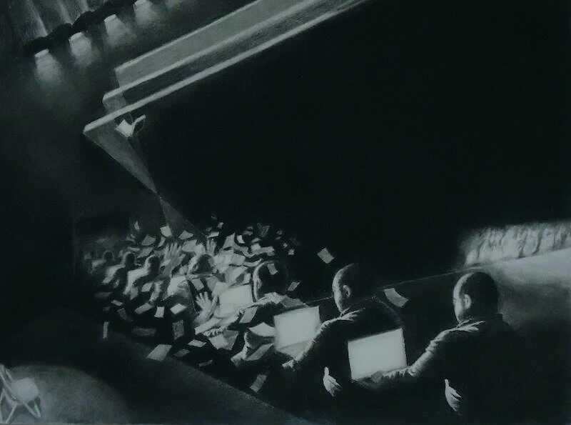 Curt Confer. Into, Out Of. Charcoal &amp; graphite on paper.