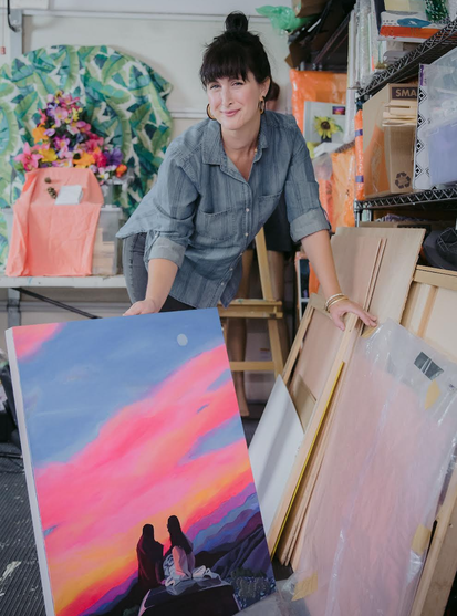 Vibrant florals, Cloaked Figures, and the Power of Persephone : Paintings by Erika b Hess