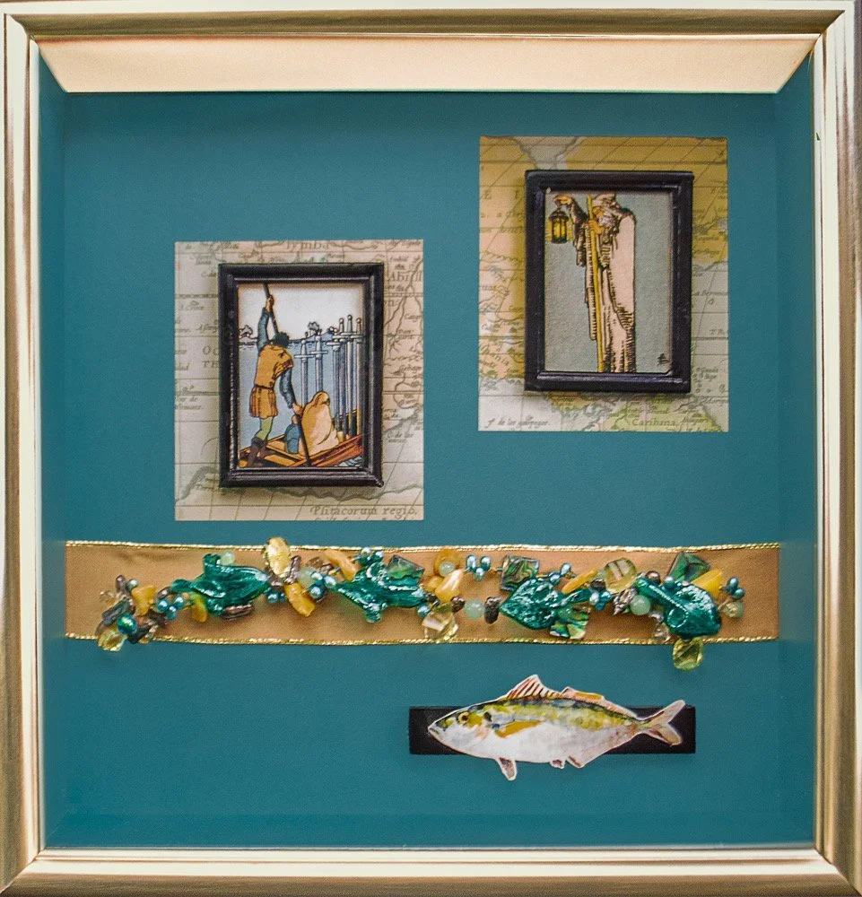 Hope (The Guiding Light), assemblage, 13.75 x 13.5 x 4 inches.