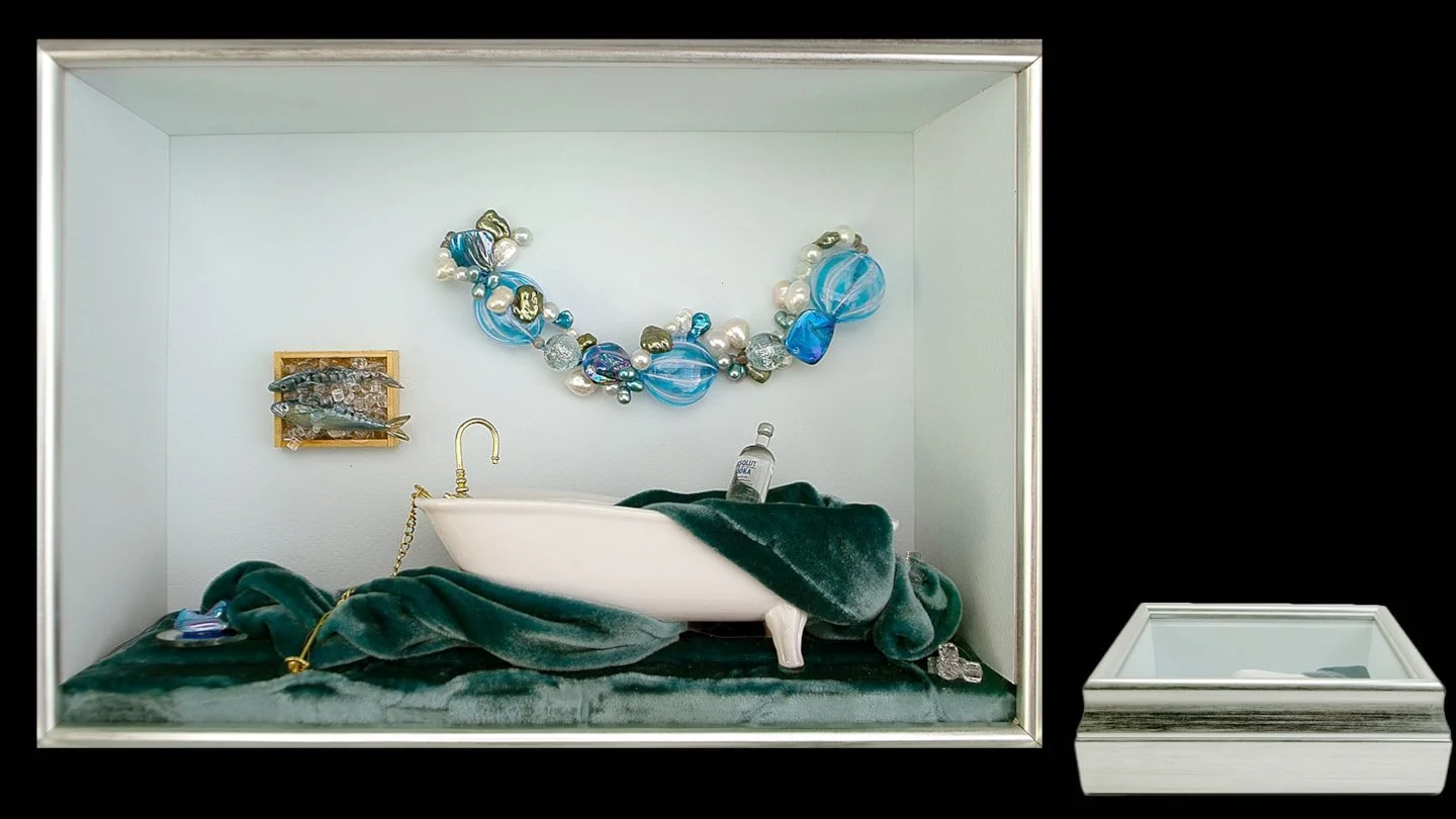 On the Rocks, Assemblage, 12 x 8.5 x 4 inches.