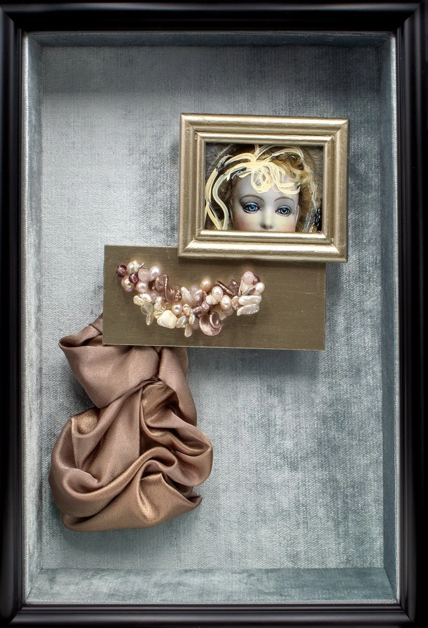 What Price Silence? , assemblage,  15.75  x 11.75 x 4 inches.