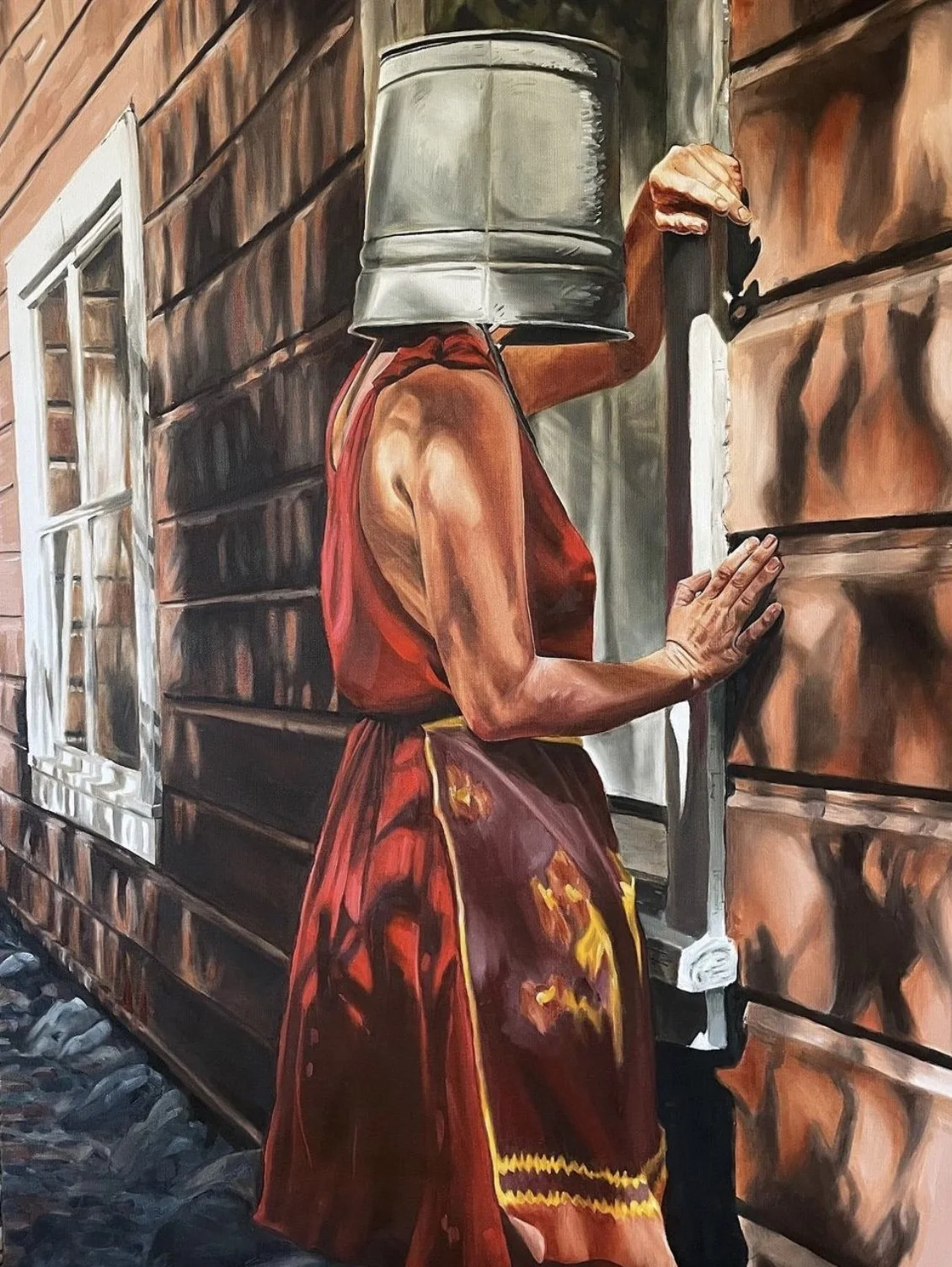 Punishment, 2024, oil on canvas, 22 x 40 inches.