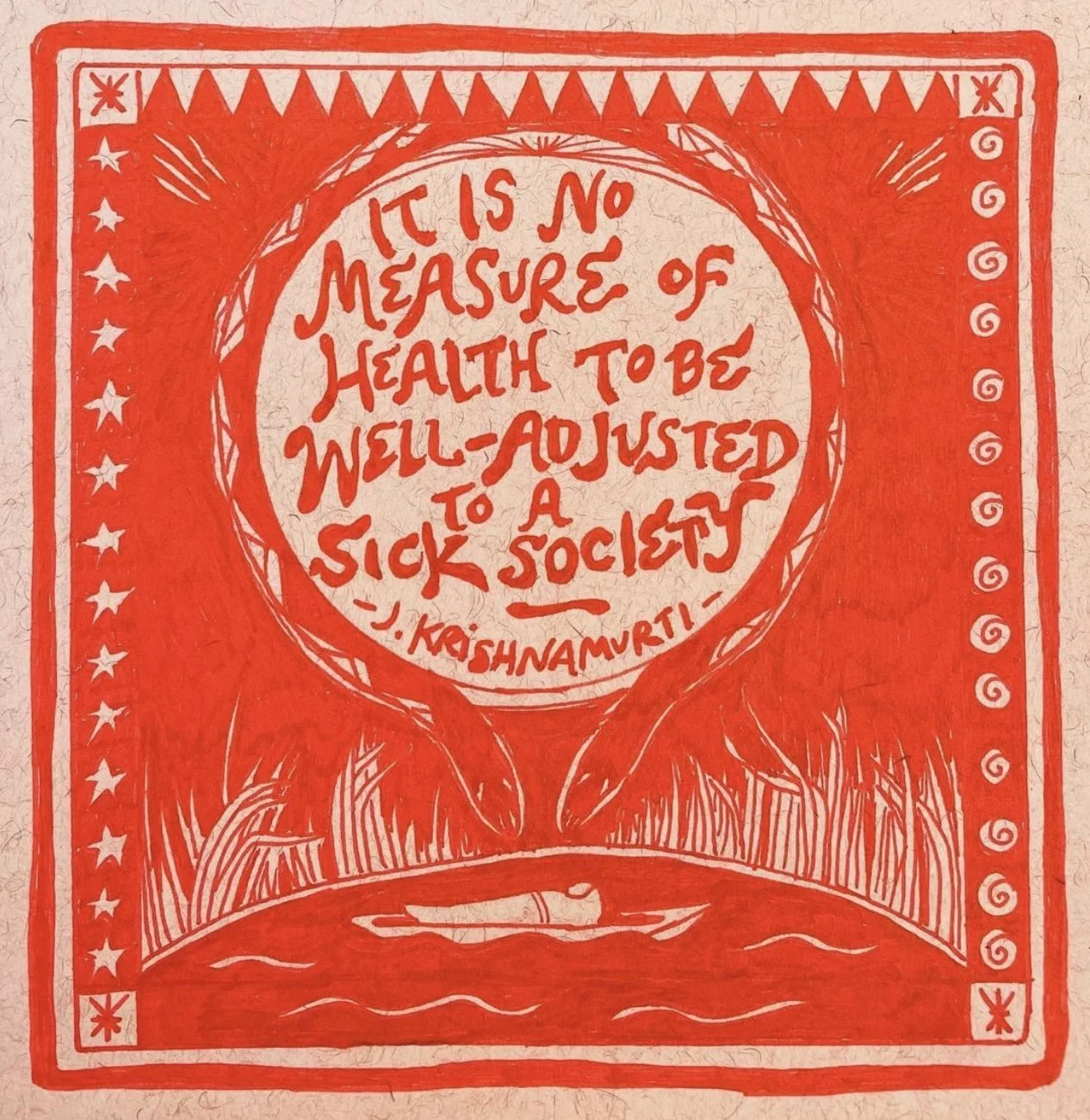 Untitled, 2024, ink on paper, 6 x 6 inches.