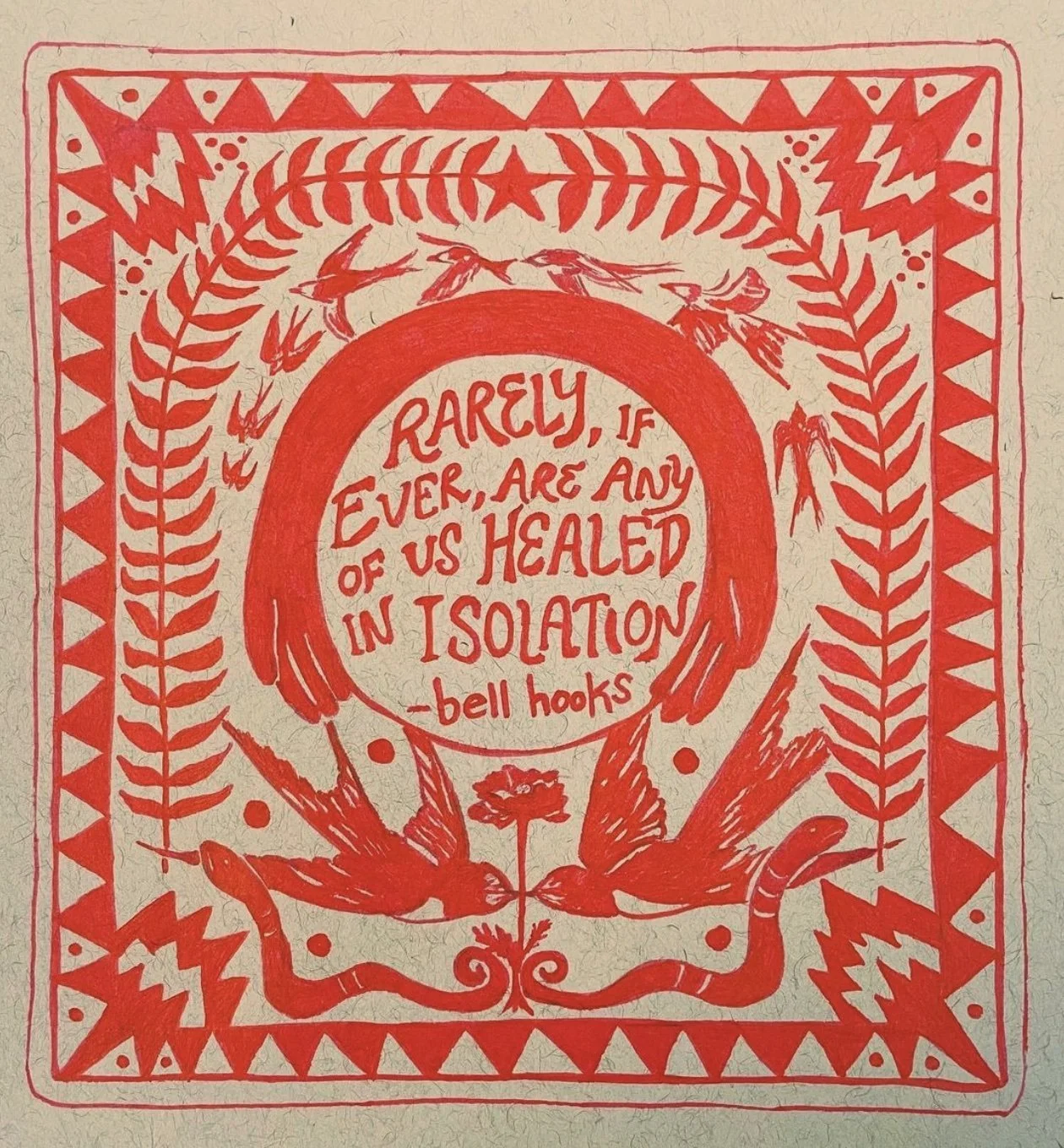 Untitled, 2024, ink on paper, 6 x 6 inches.