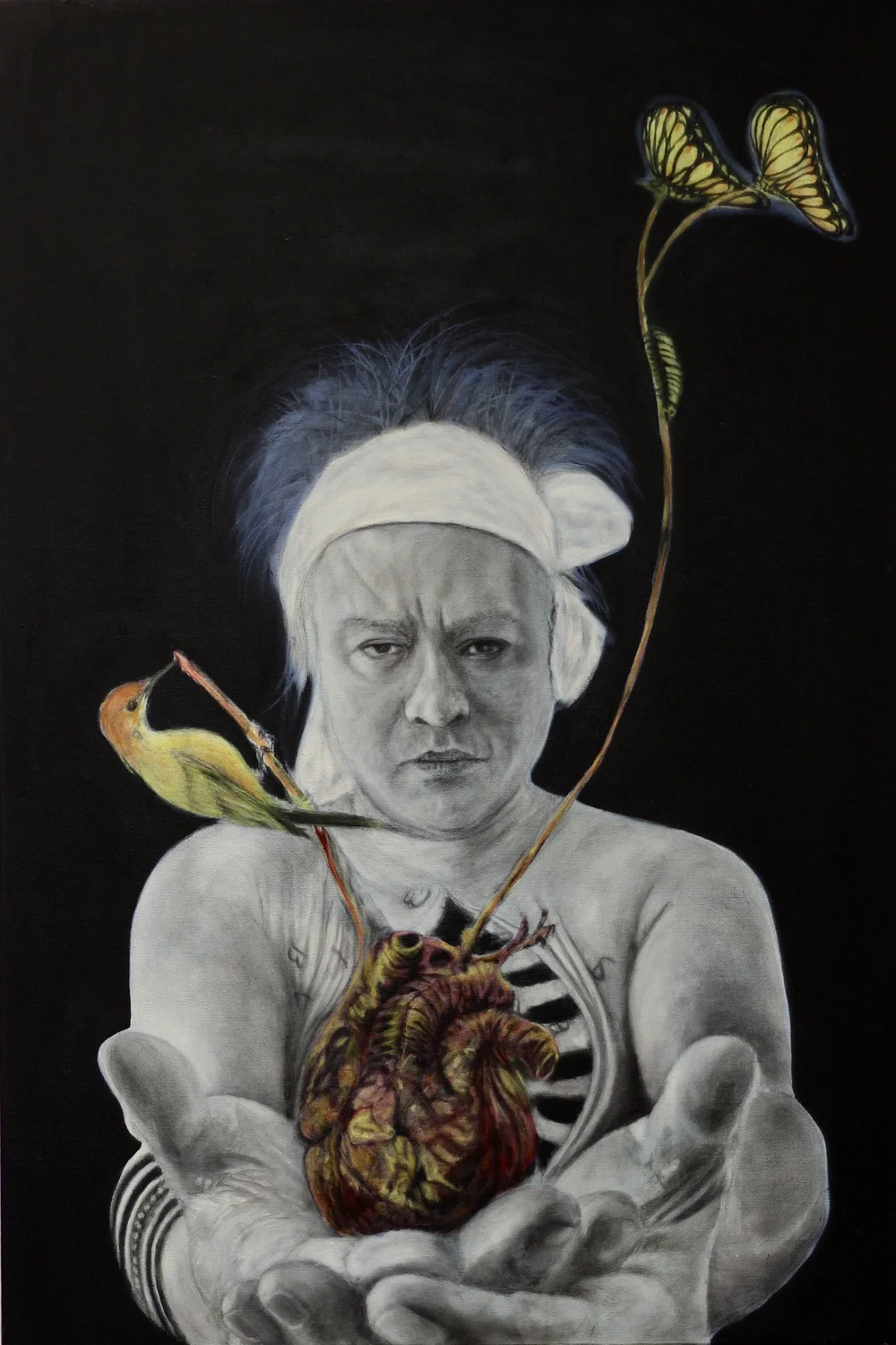 Sometimes I Just Feel This Way. I Give You My Heart by Cesar Conde, Oil on Canvas, 36" x 24", 2020