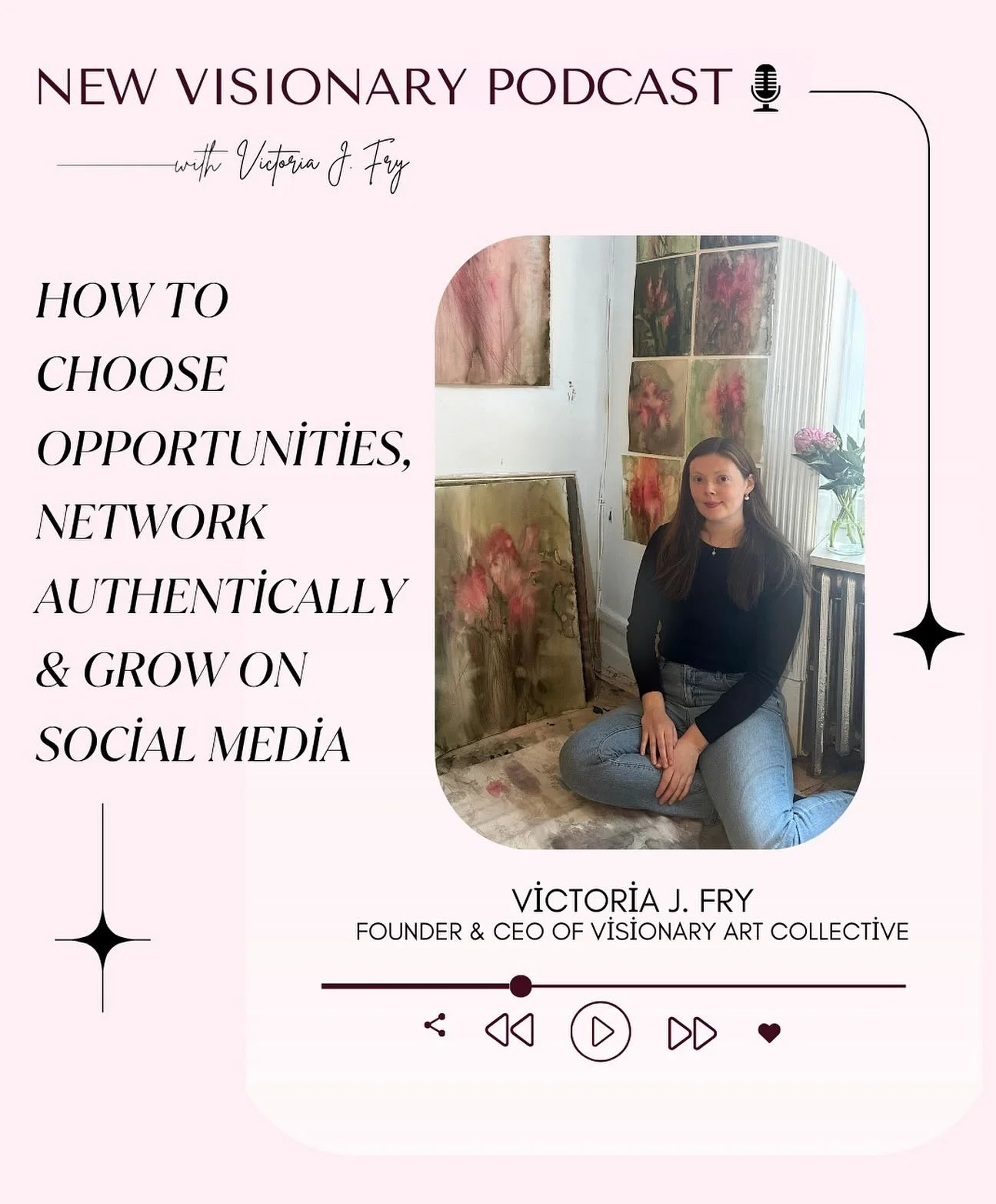 New podcast episode! 🎙️✨ As we close out the year, Victoria answers the questions artists are asking most. She shares her advice on choosing aligned opportunities, growing your online presence with intention, and building meaningful relationships in