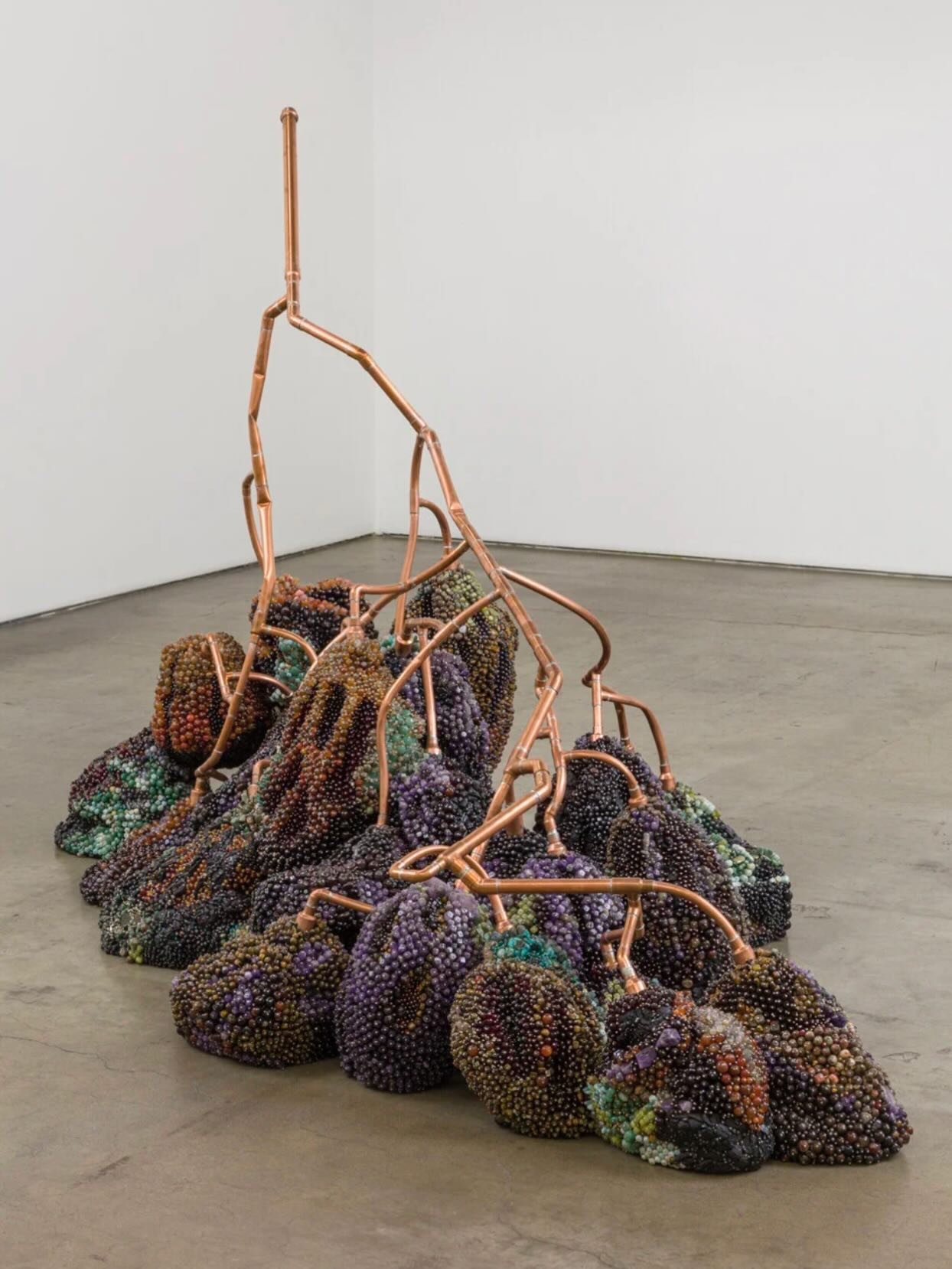 Kathleen Ryan is an American sculptor whose work transforms familiar objects into forms that feel both monumental and uncanny. Using unexpected materials, she explores themes of desire, excess, decay, and rebirth, inviting viewers to reconsider the e