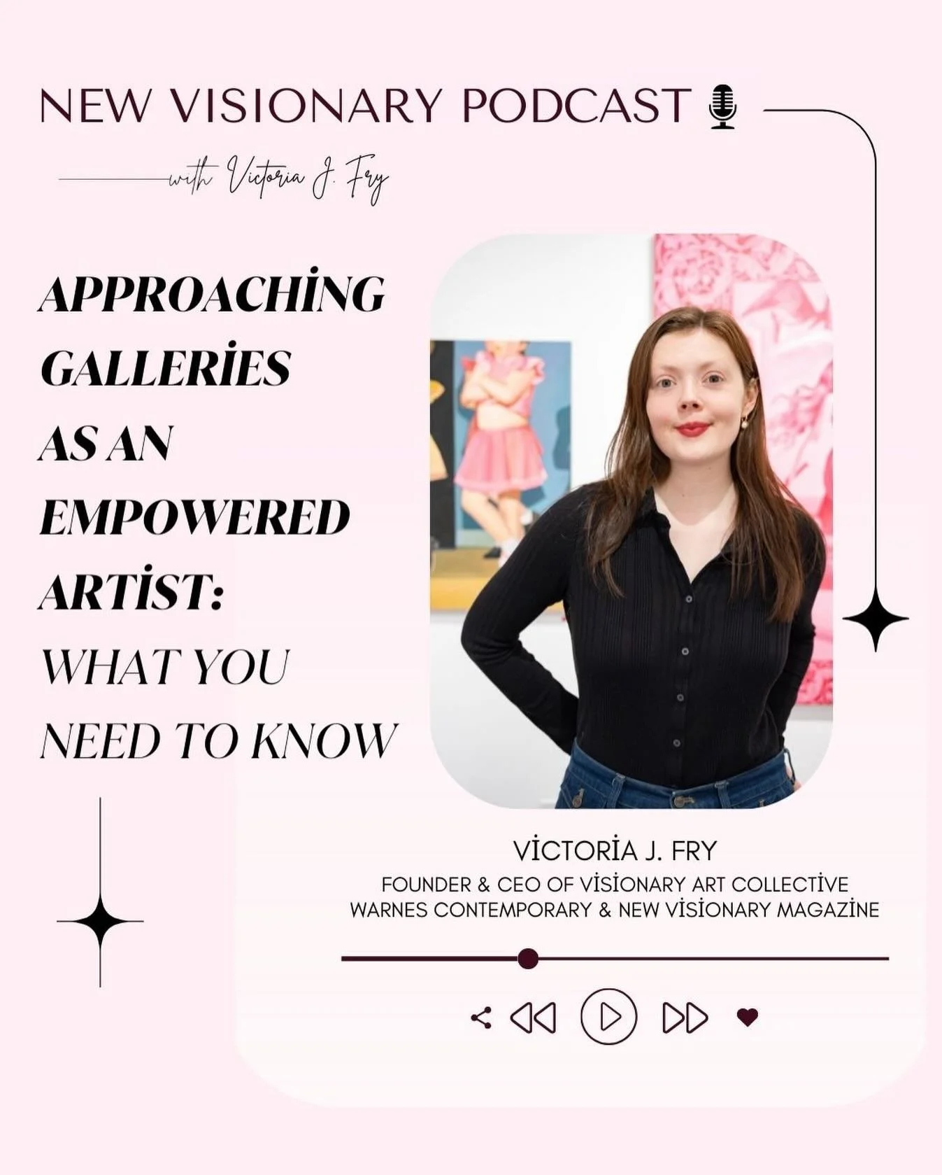 New podcast episode! 🎙️✨ Victoria shares insights from a recent guest lecture on working with galleries, offering an empowering perspective on how artists can navigate gallery relationships today.

She talks about building a cohesive body of work, d