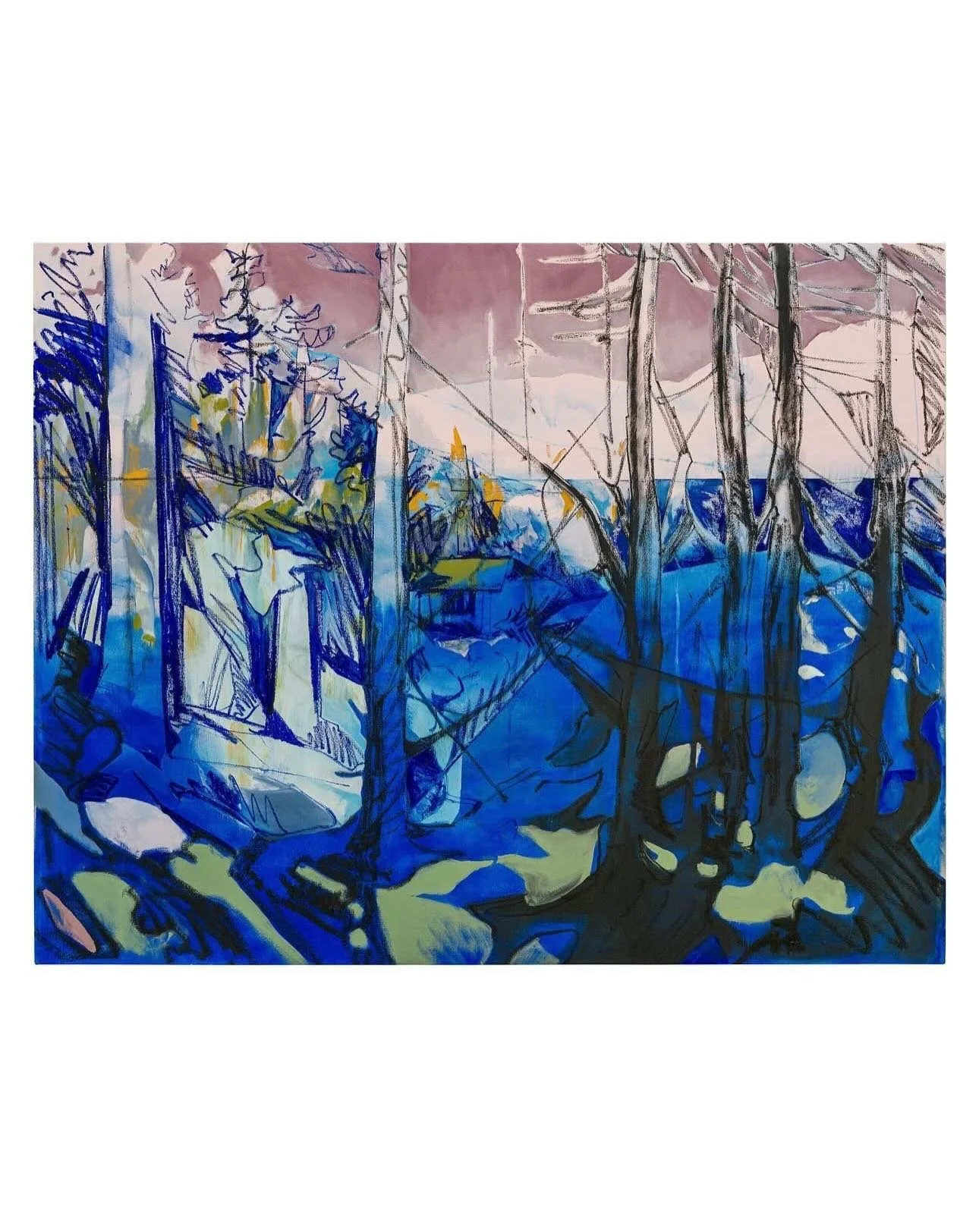 Canadian painter Shawn Evans explores the relationship between color, memory, and landscape through layered compositions that sit between abstraction and representation. Drawing from the traditions of landscape painting while pushing beyond the bound