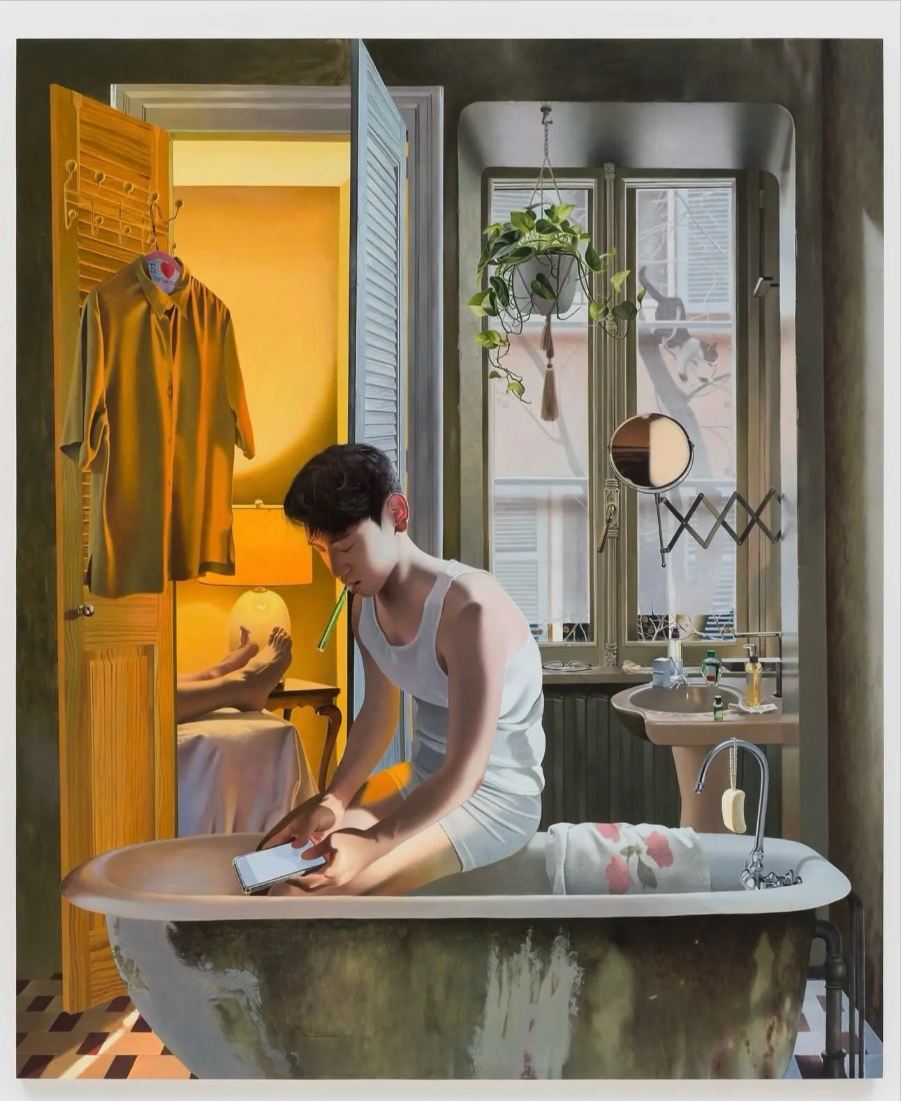 Kyle Dunn is a contemporary artist whose sensuous, psychologically charged relief paintings reframe the male figure as an object of desire. Through evocative color, shifting perspectives, and sculptural interventions that extend beyond the canvas, hi