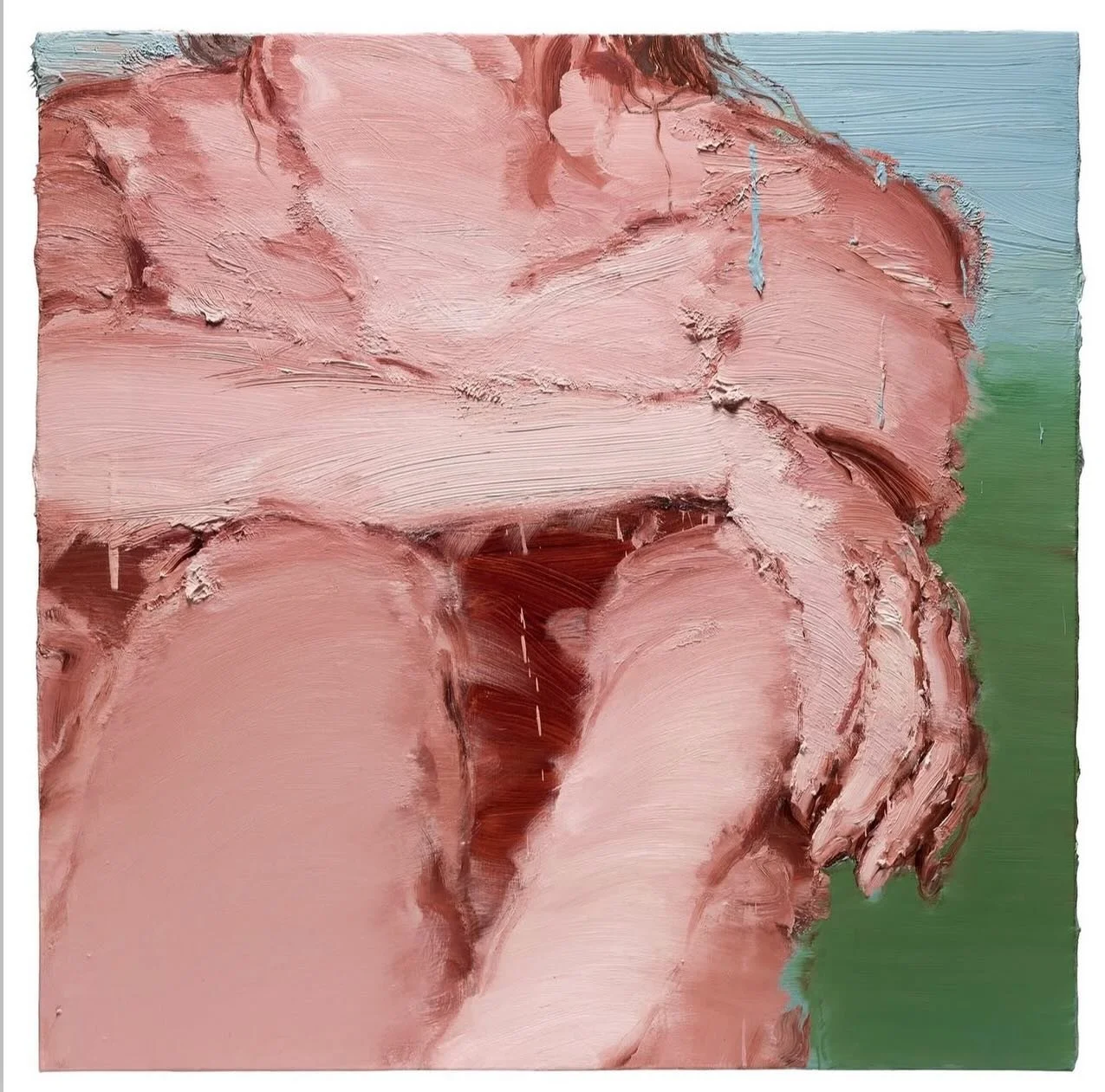Chansong Kim is a contemporary Korean painter whose work explores the body as something fluid and constantly shifting, often dissolving into abstract, organic forms that blur the line between figure and environment. Based in Daejeon, she investigates