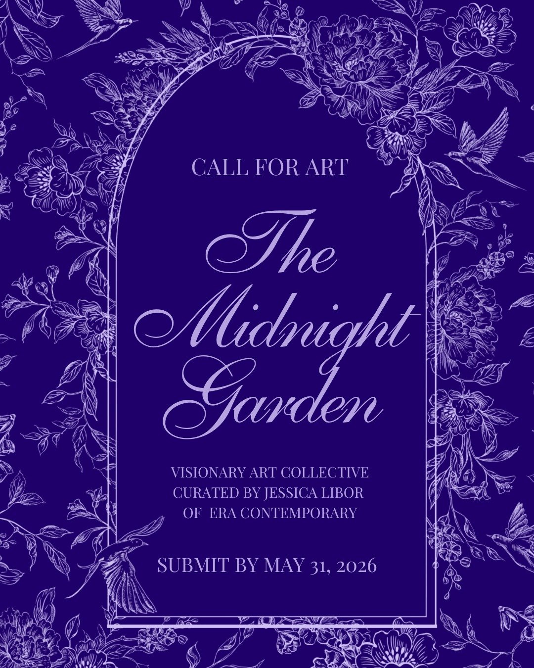 Submissions are OPEN for The Midnight Garden, our NYC pop-up exhibition curated by Jessica Libor of Era Contemporary ✨

Comment &ldquo;777&rdquo; for the link to apply! 💫

The Midnight Garden centers on themes of cultivation, transformation, and uns