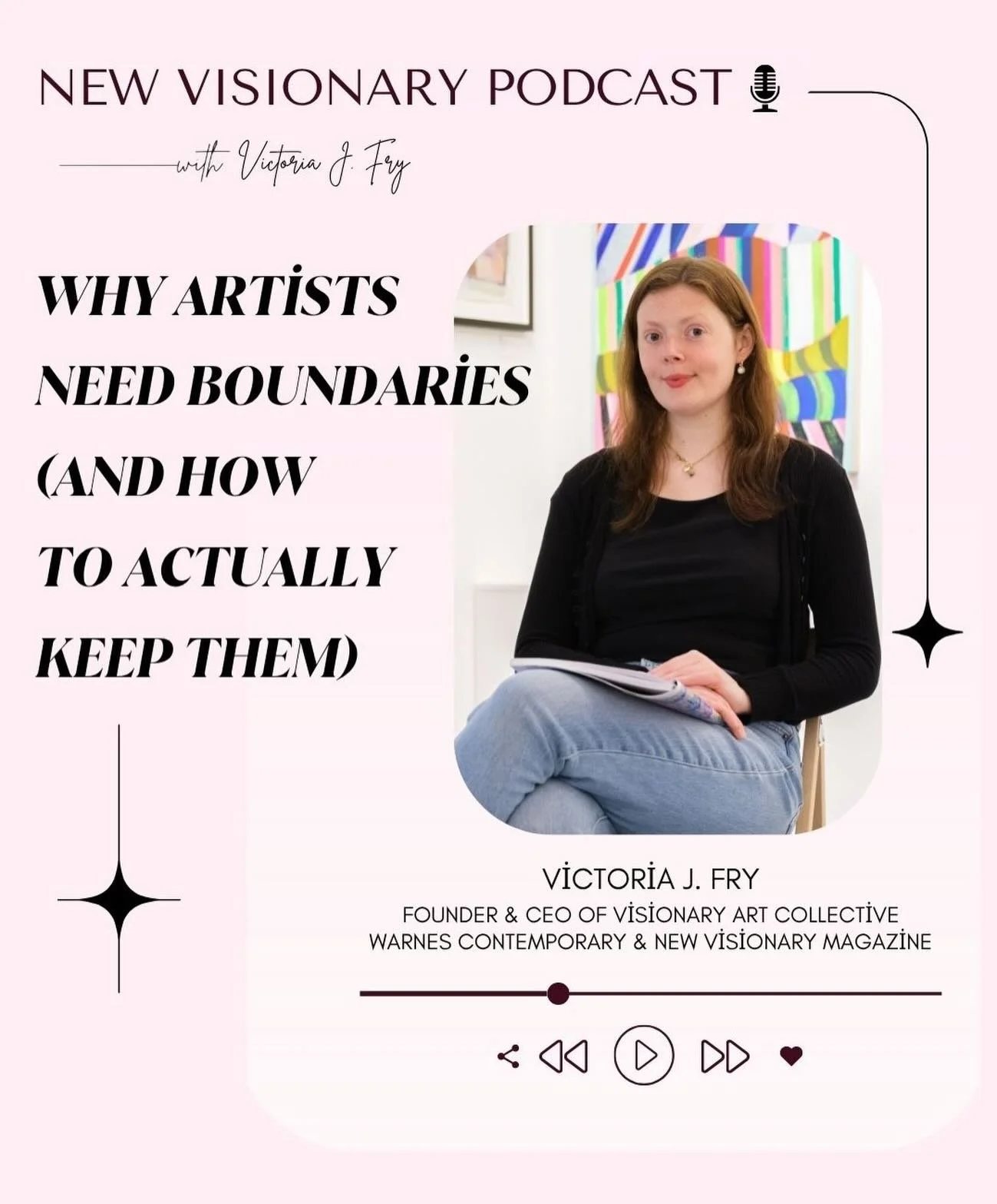 New podcast episode! 🎙️✨ Are you protecting your time and energy in a way that actually supports your creative practice? In this episode, Victoria explores the importance of boundaries, how they differ from walls, and why they&rsquo;re essential for