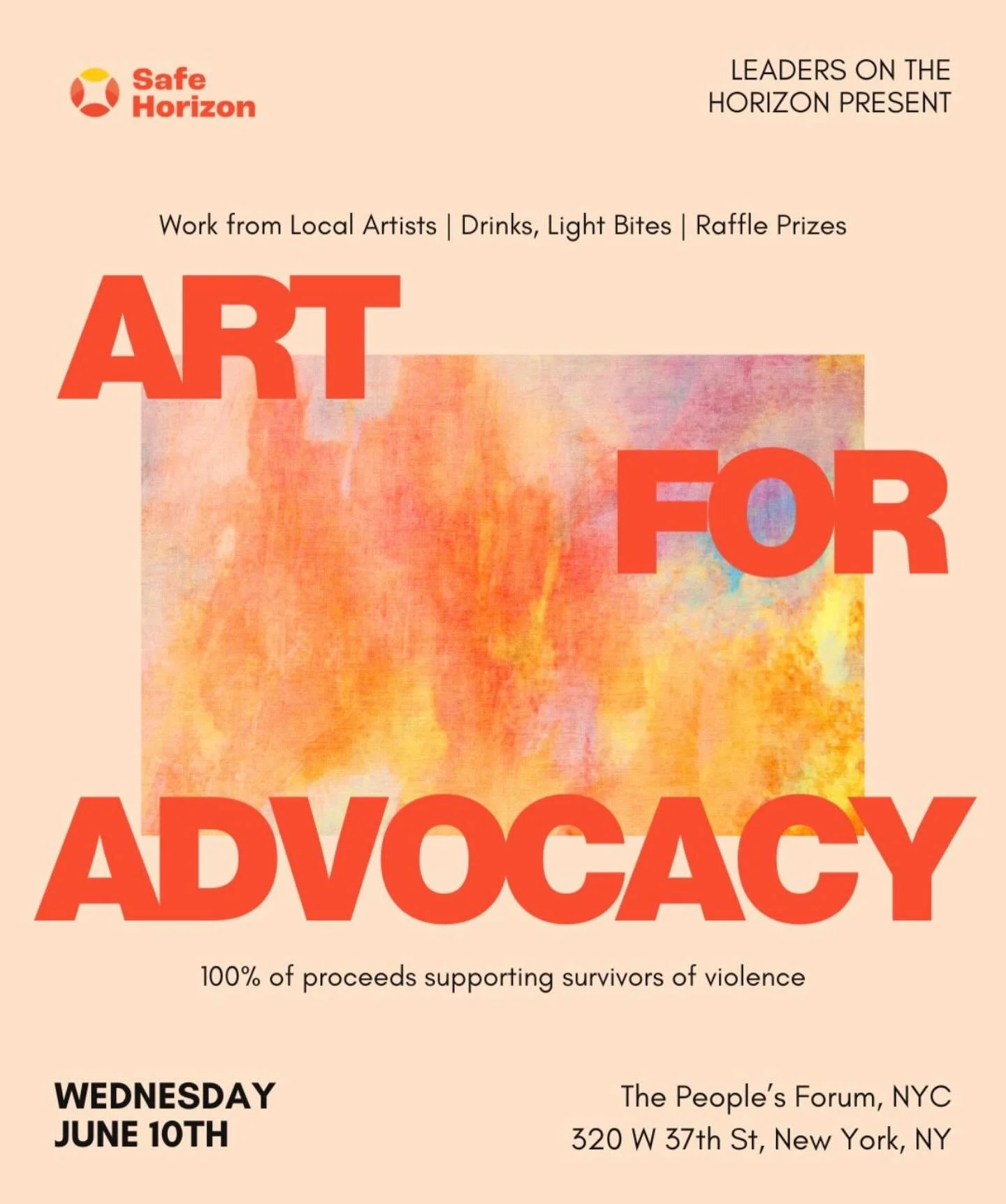 We&rsquo;re thrilled to share that our founder, Victoria J. Fry, will be curating a special exhibition as part of&nbsp;Art for Advocacy, presented by Safe Horizon&rsquo;s Associate Board, a creative showcase in support of survivors of violence, abuse