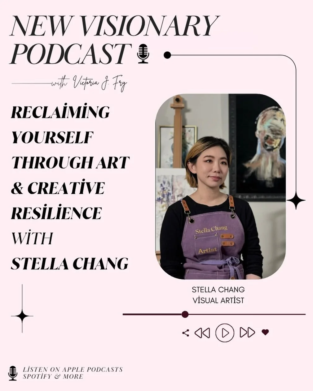 New podcast episode! 🎙️✨ This week, Victoria is joined by multimedia artist Stella Chang for a thoughtful conversation on reclaiming yourself through art, creative resilience, and the powerful role creativity can play in healing and self-reflection.