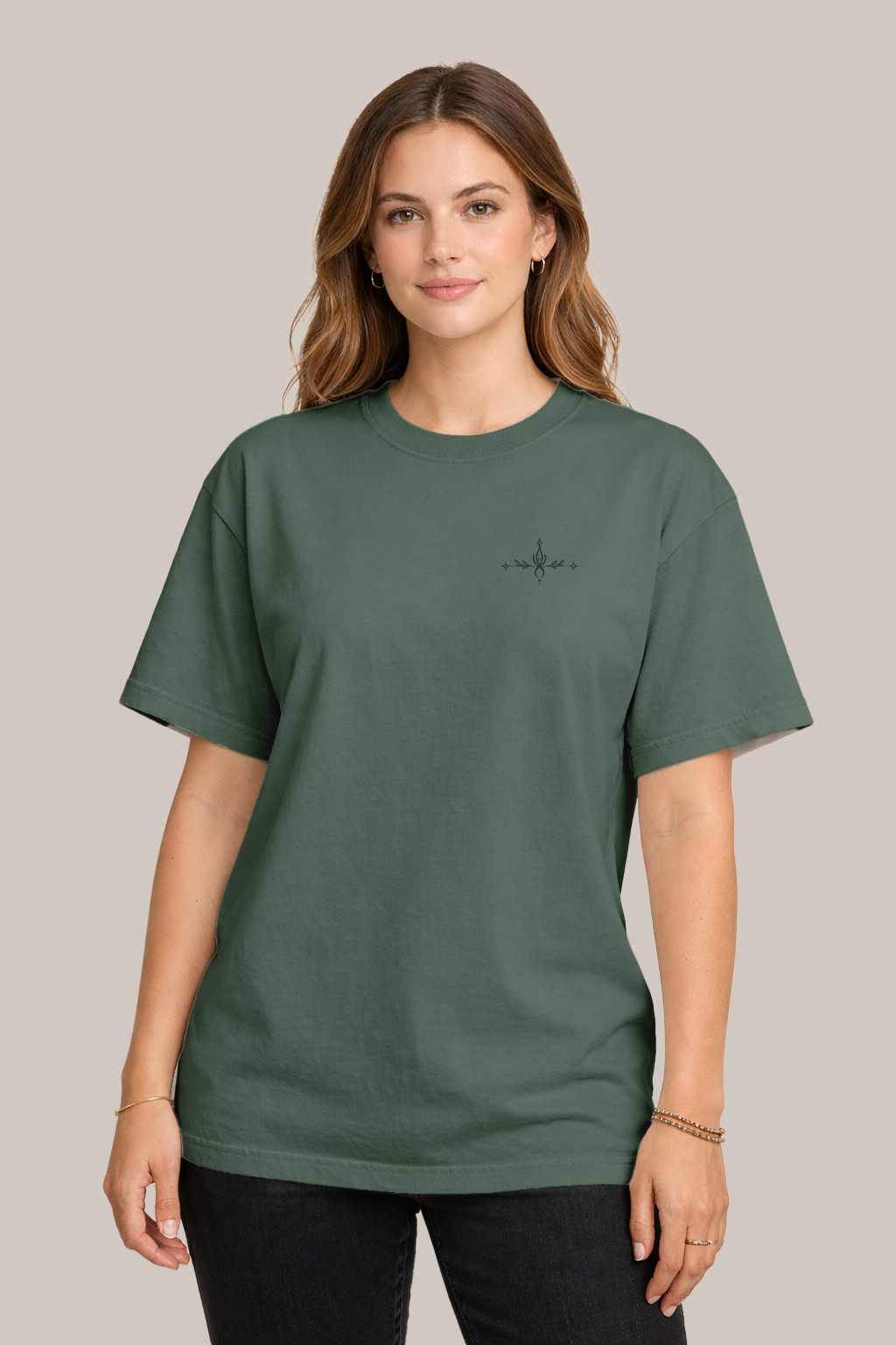 blue spruce - Presence - woman standing - front chest.png