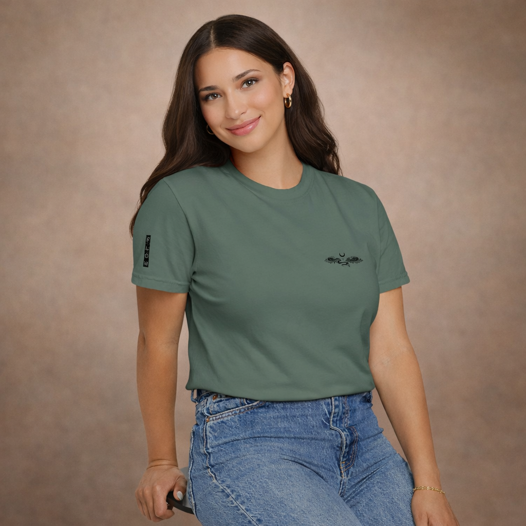 The Flow Tee | Embroidered Comfort Colors | Willow & Fern Oasis