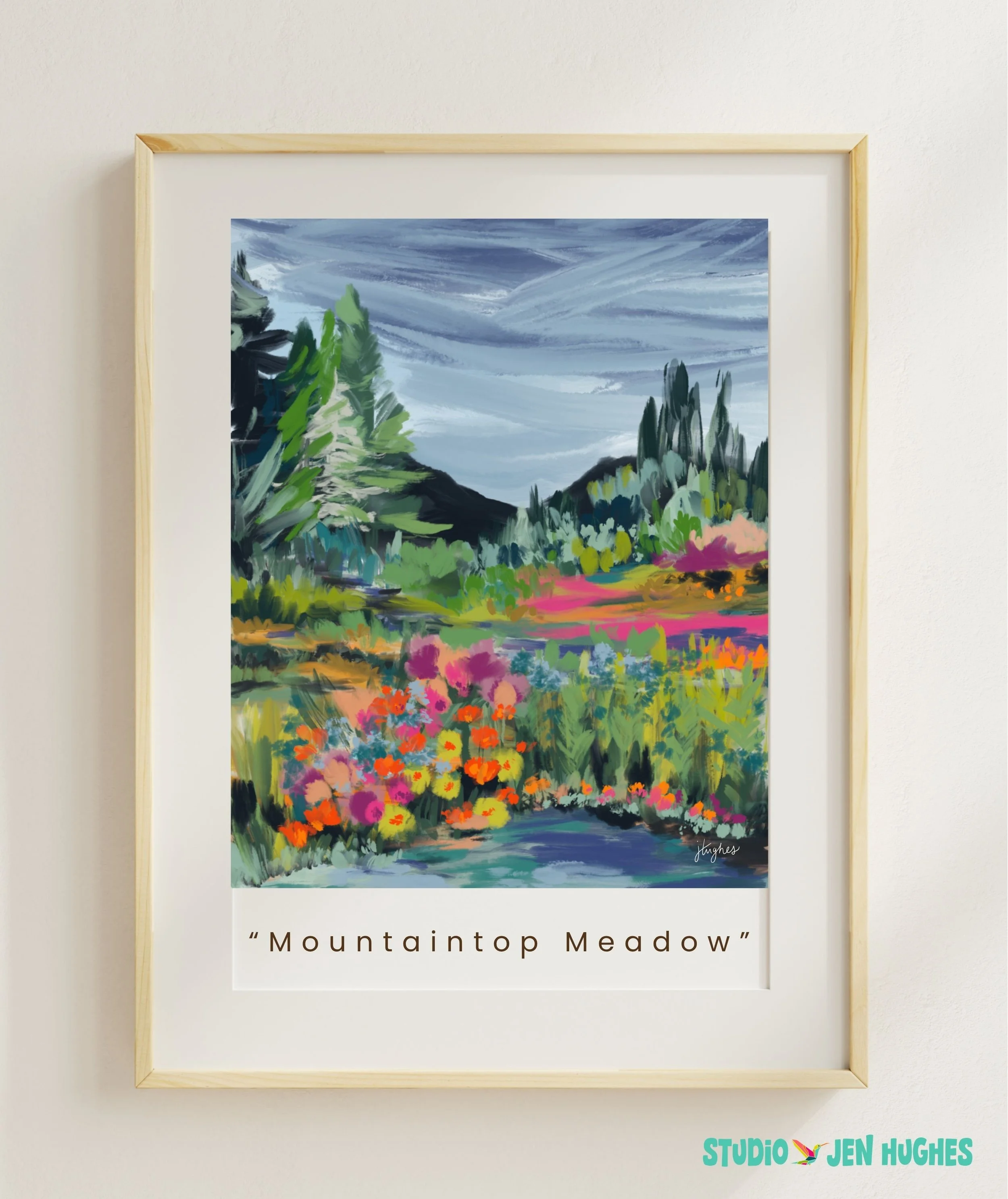 Mountaintop Meadow. Forest Flowers Art Print