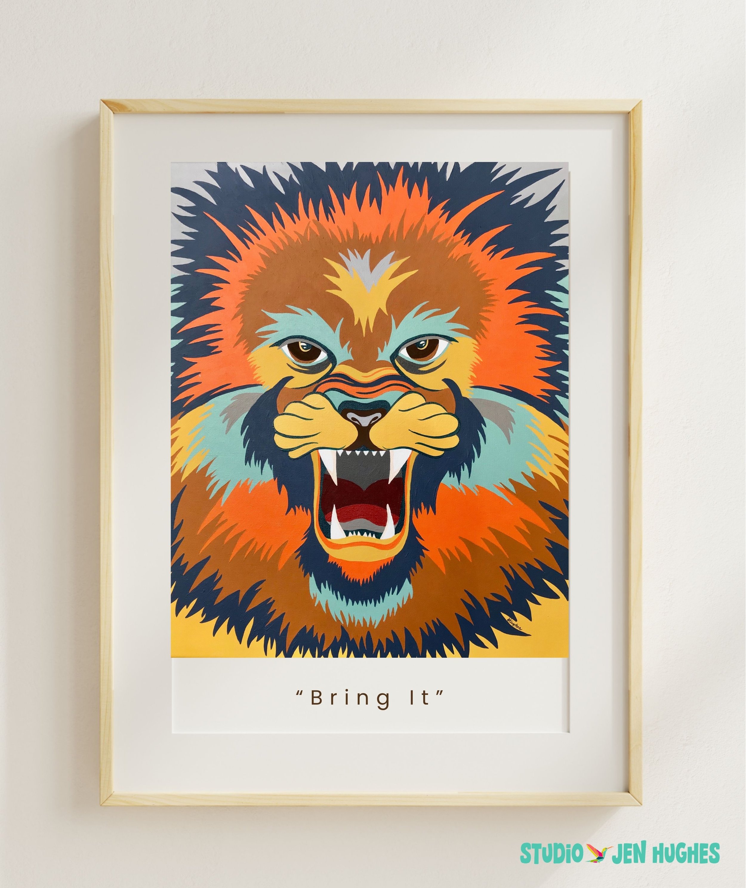 Bring It! Roaring Lion Art Print.
