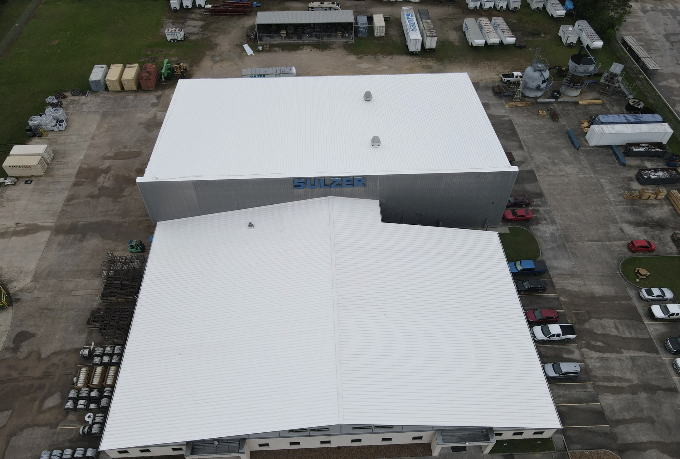 Commercial metal roof restoration with reflective coating in Indiana