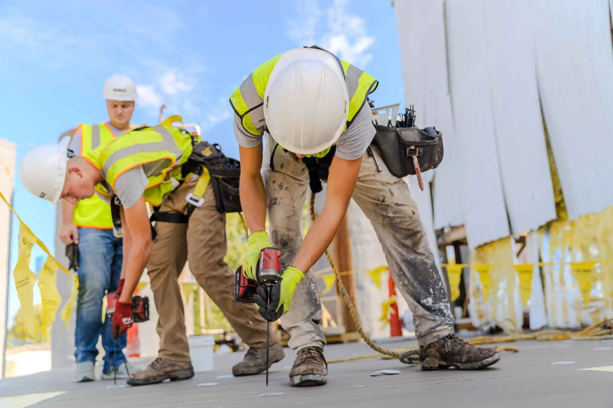 The American Builders Commercial Roofing team replacing a building's roof
