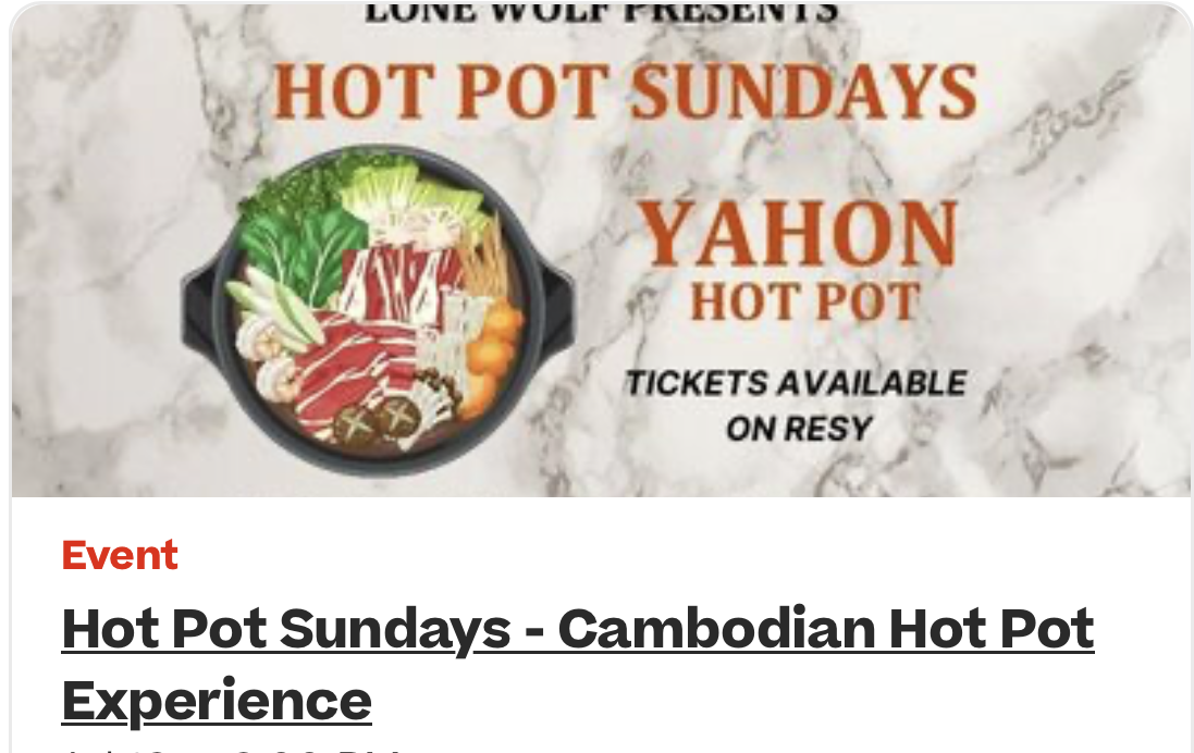 LONE WOLF HOT POT x TIKI SUNDAY (Dishing partner event)