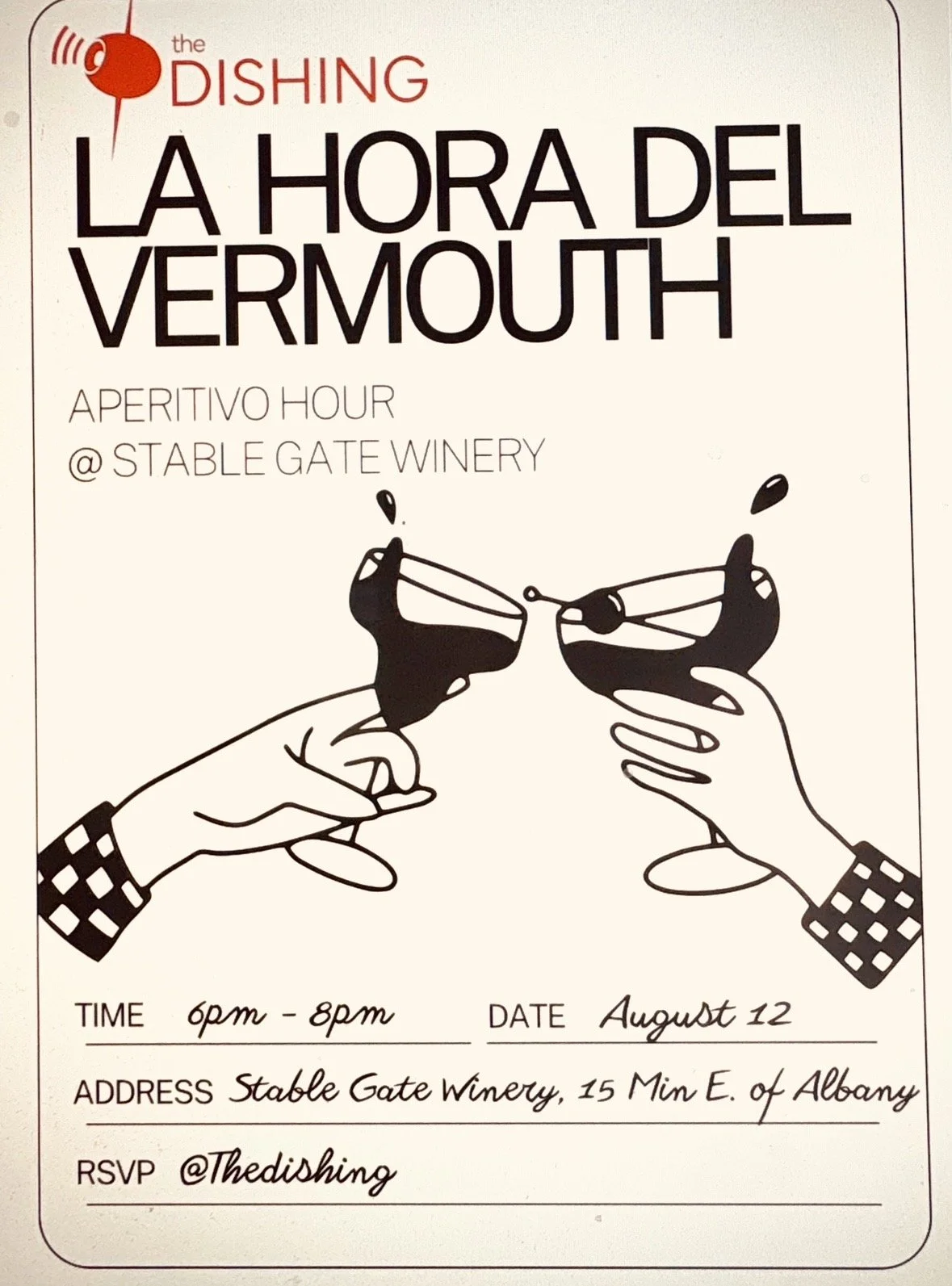 LA HORA DEL VERMUT: The Dishing x STABLE GATE WINERY