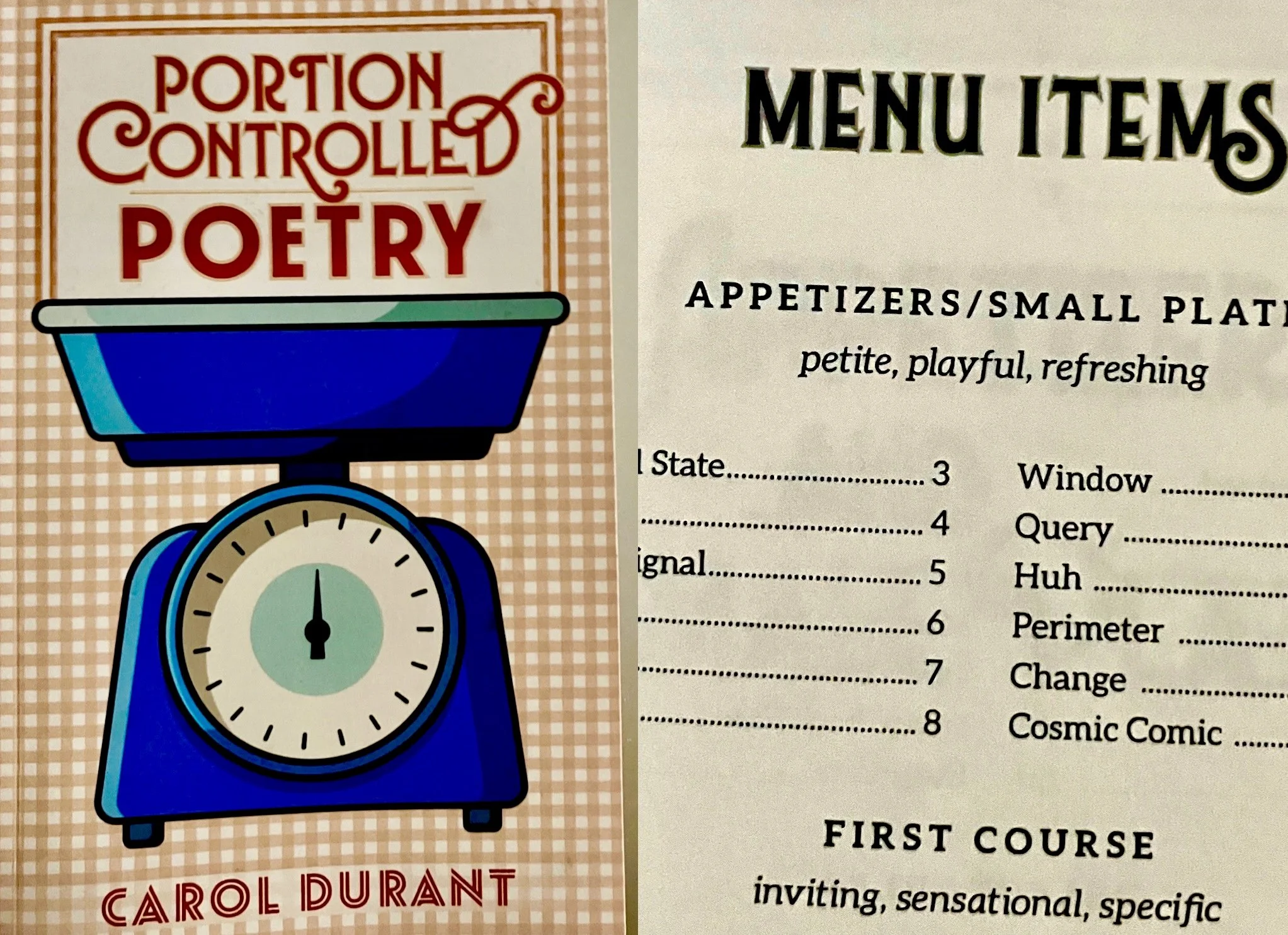 BOOKS — PORTION CONTROLLED POETRY 