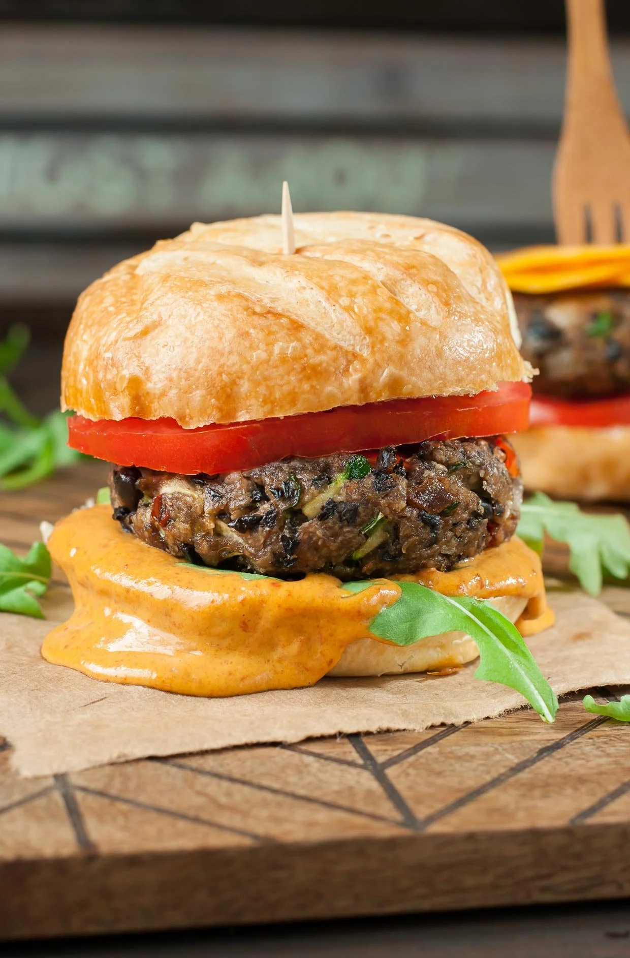 Black Bean Veggie Burgers with Chipotle Honey Mustard