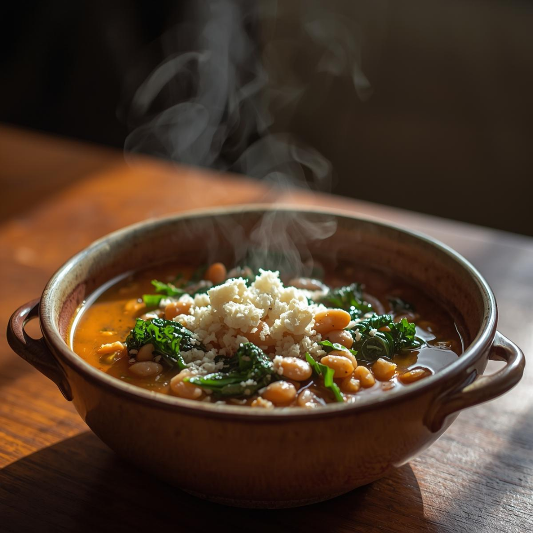Tuscan Bean Soup with Parmesan &amp; Kale