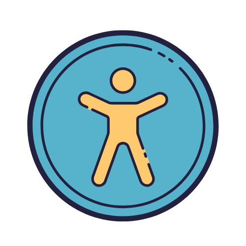 Graphic icon representing marketing as accessibility: opening doors for clients with chronic illness, disabilities, or busy schedules.