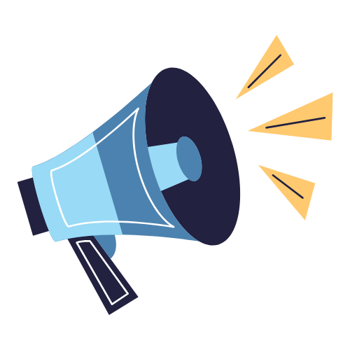 Hand-drawn megaphone icon representing marketing as advocacy: amplifying your message to connect with clients who need intensives.