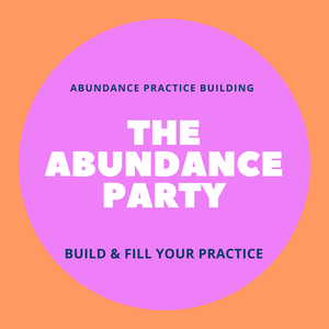 The Abundance Party logo by Allison Puryear, LCSW, a membership for therapists to build and fill private practice and maximize income.