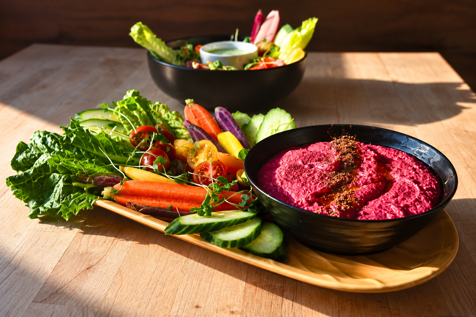 Roasted Beet Hummus Crudité