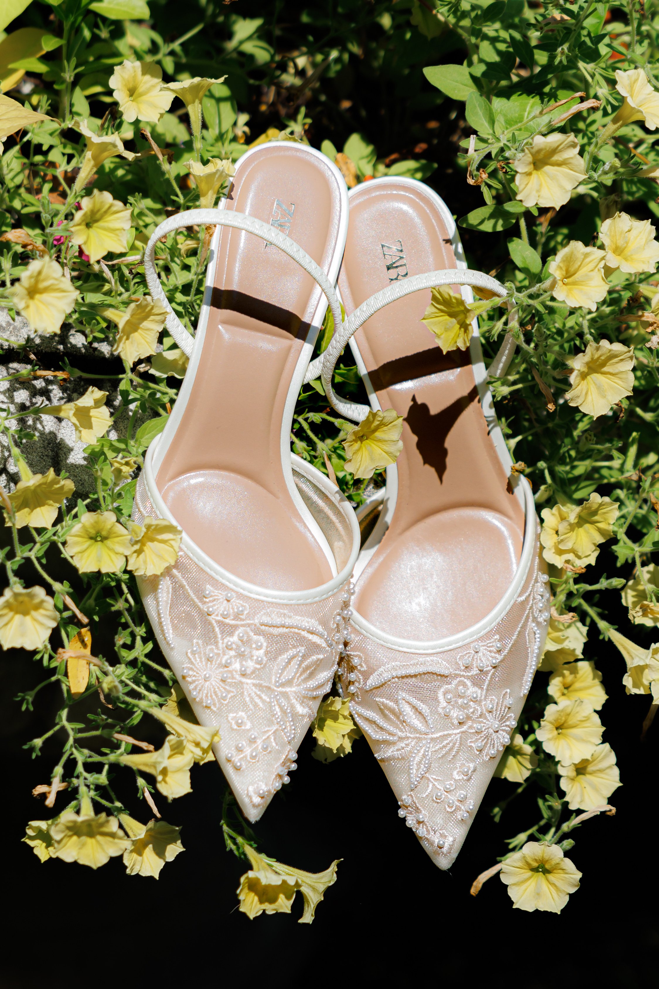 Elegant bridal heels before the sydney wedding ceremony