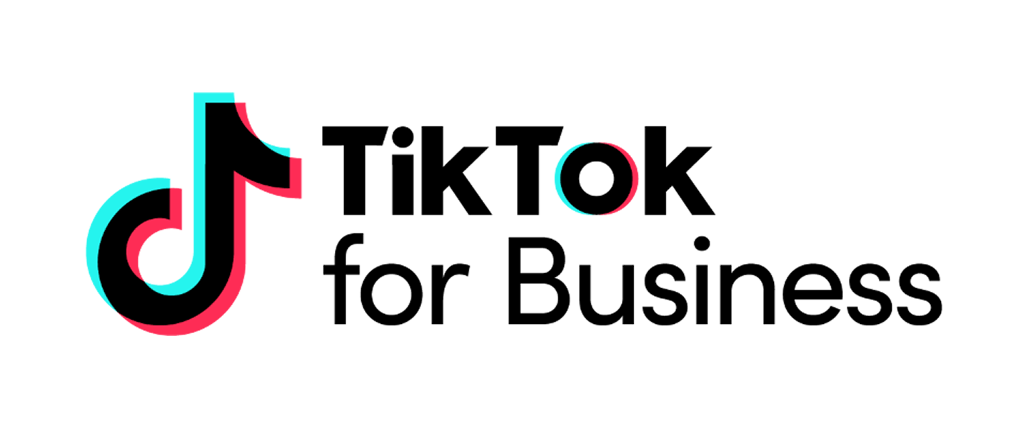 TikTok logo with the words "for Business" in black text