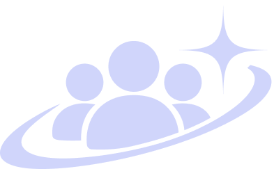 A graphic logo of four stylized human figures in a circular formation, with a star at the top right, and a swoosh encircling them.